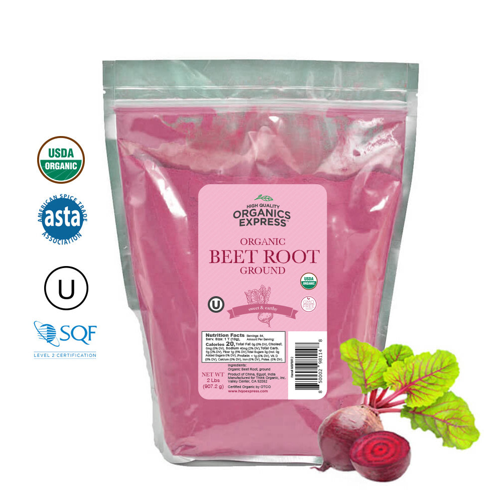 Organic Beet Root Powder Resealable Bag 2 Lbs