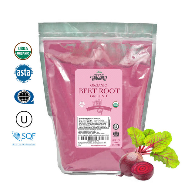Organic Beet Root Powder Resealable Bag 2 Lbs