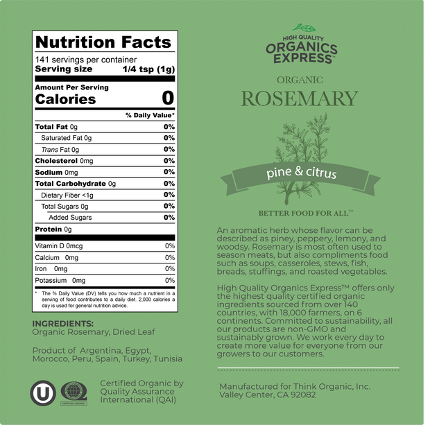 Organic Rosemary Leaf