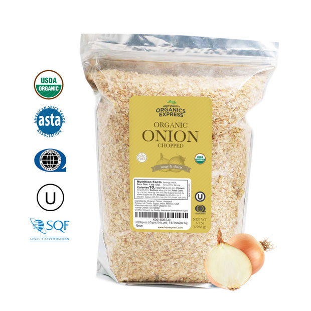 Organic Onion Chopped Resealable Bag 5 Lbs