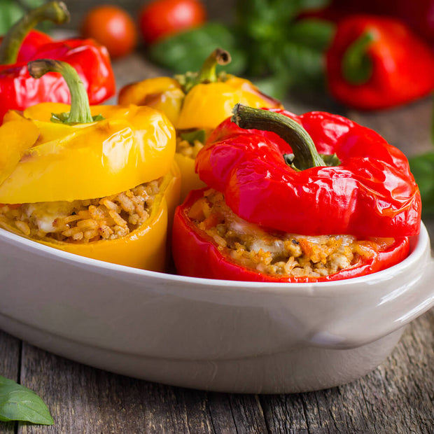 High Quality Organics Express Paprika rice in stuffed peppers